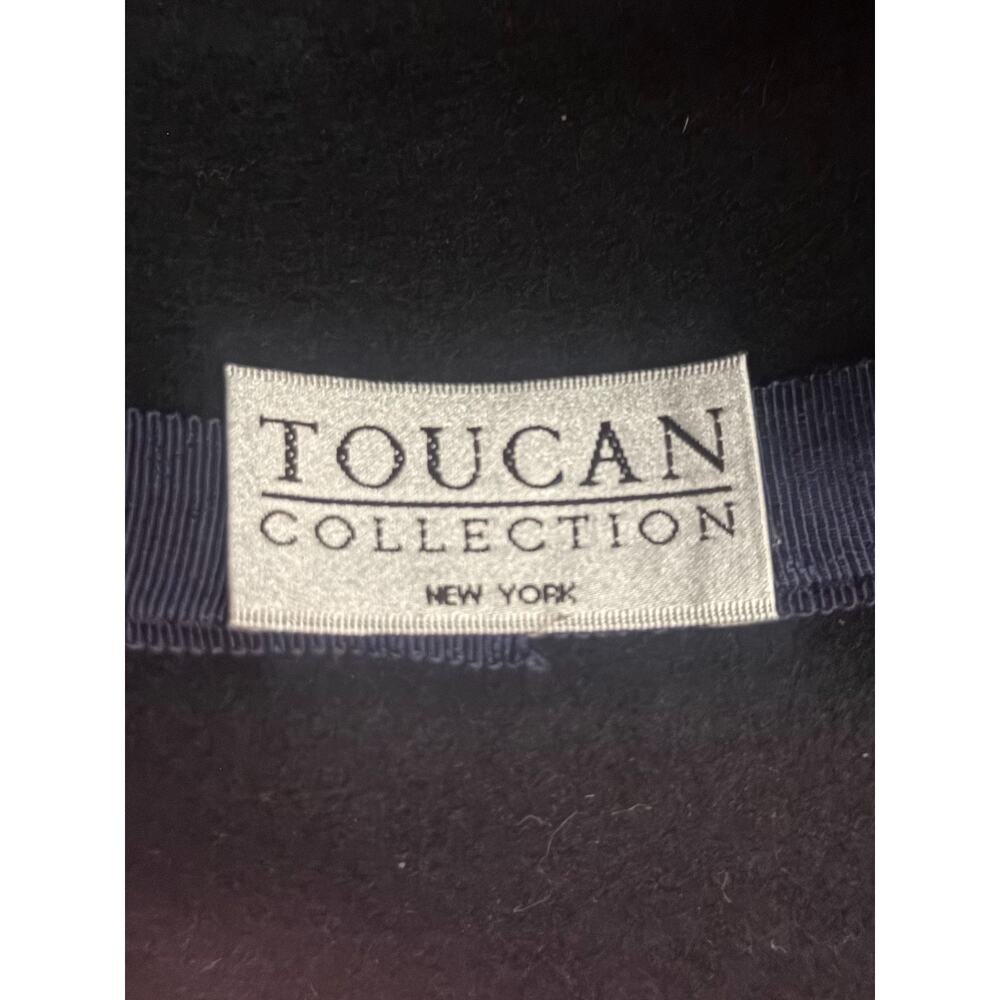 Toucan Collection New York 100% Wool Black Hat USA Vintage Velvet Trim Church - Picture 7 of 7